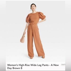☀️Size 8 A New Day brown wide leg pant☀️